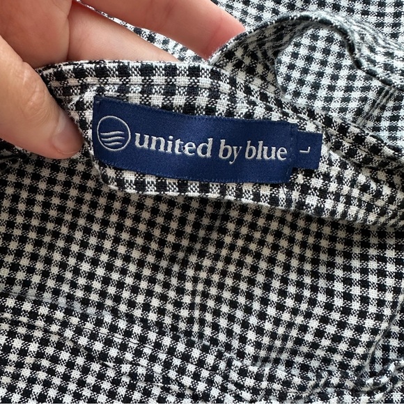 United By Blue Linen Pull-On Short and Cropped Tank Set, Black/White Gingham, L - Picture 8 of 16